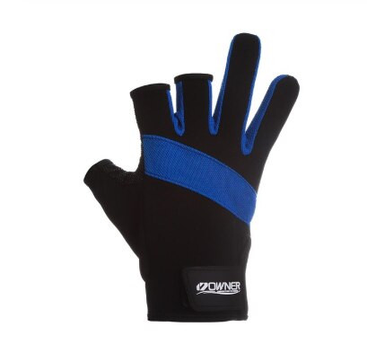 Japan der BESITZER Angeln handschuhe Anti-Unterhose Handschuhe Importiert Schaffell Tragen-beständig Stoff männer handschuhe warm halten: Blau 3 Finger schneiden / M