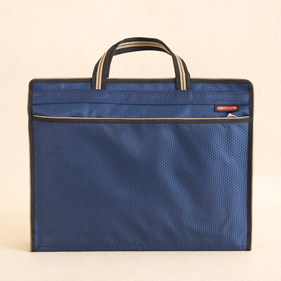 office A4 documents folder bag, file organizer bag with handle: blue