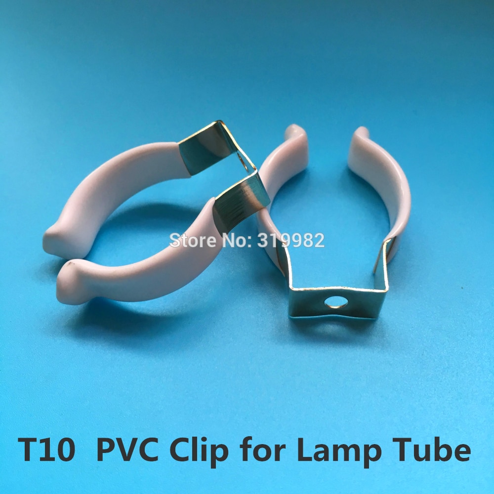 50 PCS T10 PVC U Clip Wedge Tube Lamp Base Strong Holder Connector Metal with White Cover surface for LED Fluorescent Light