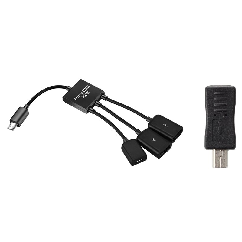 Mini 5 Pin Male Naar Micro-Usb 5 Pin Female Adapter Converter Met Dual Mini Usb Host Otg Hub splitter Adapter Kabel