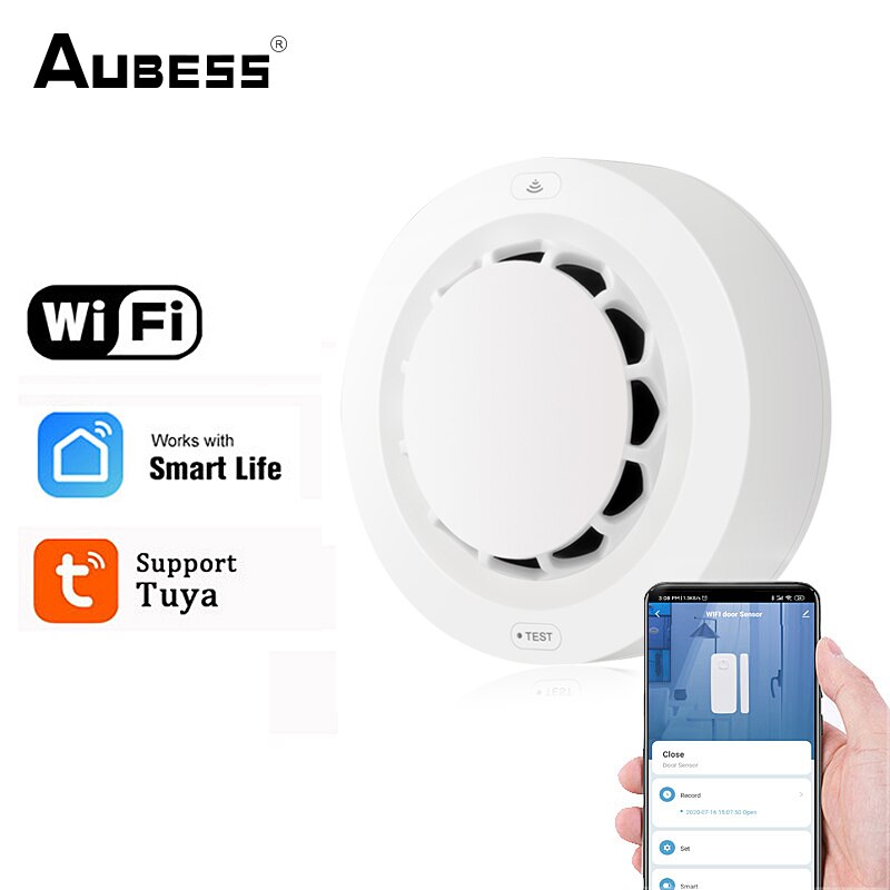 Independent Smoke Detector Sensor Fire Alarm Home Security System Firefighters Tuya WiFi Smoke Alarm Fire Protection