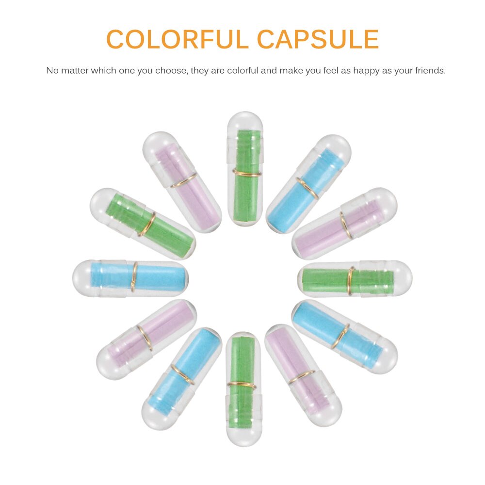 50pcs Cute Message In A Bottle Message Capsule Letter Love Pill Full Clear Wish Bottle Paper Scrip Storage