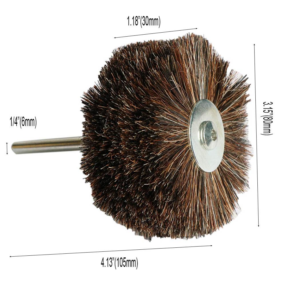 2PCS Abrasive Sisal Filament &amp; Horse Hair Brush Polishing Grinding Head Woodworking Furniture For Drill Rotary Tools shank 6mm