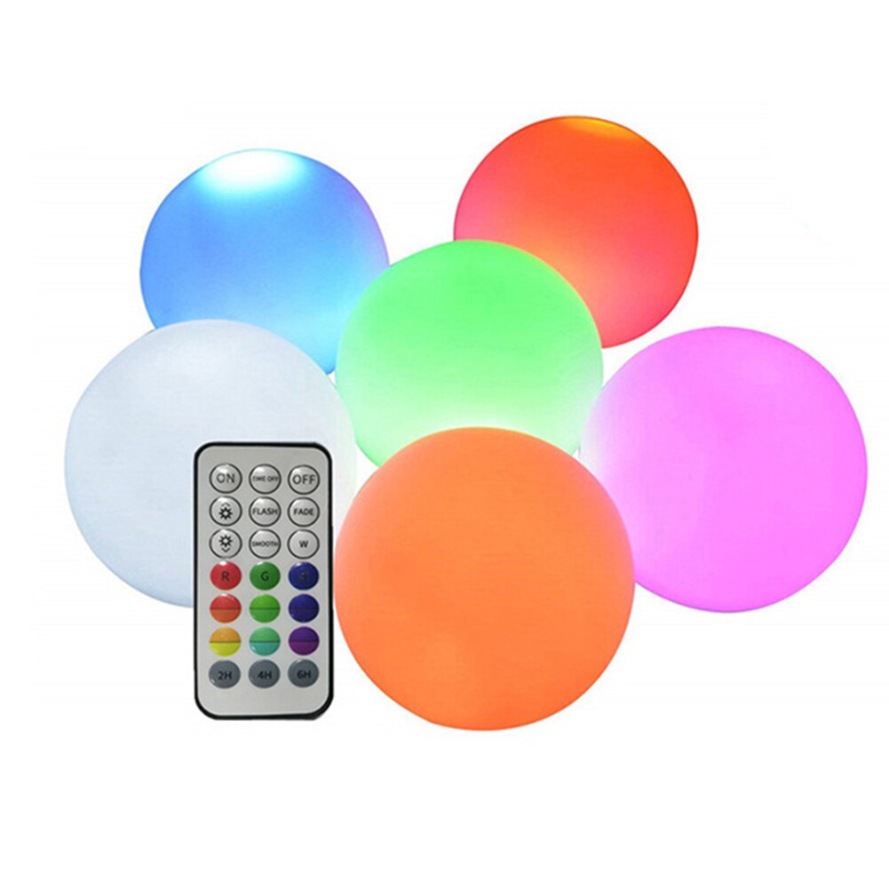 Drijvende Zwembad Licht Led Bal Licht Rgb Afstandsbediening Waterdichte Lichtgevende Bad Zwembad Bal Licht Home Party Verlichting: 6pcs with remote