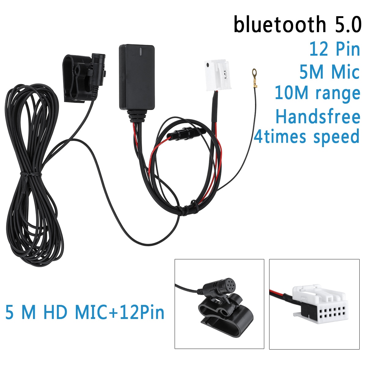 Radio con bluetooth 210 para coche, accesorio de manos libres con 12 Pines, AUX, Dongle, MIC, para VW, Skoda, RCD, 310, 510, 310, RNS, 315, 510, 810, 5,0