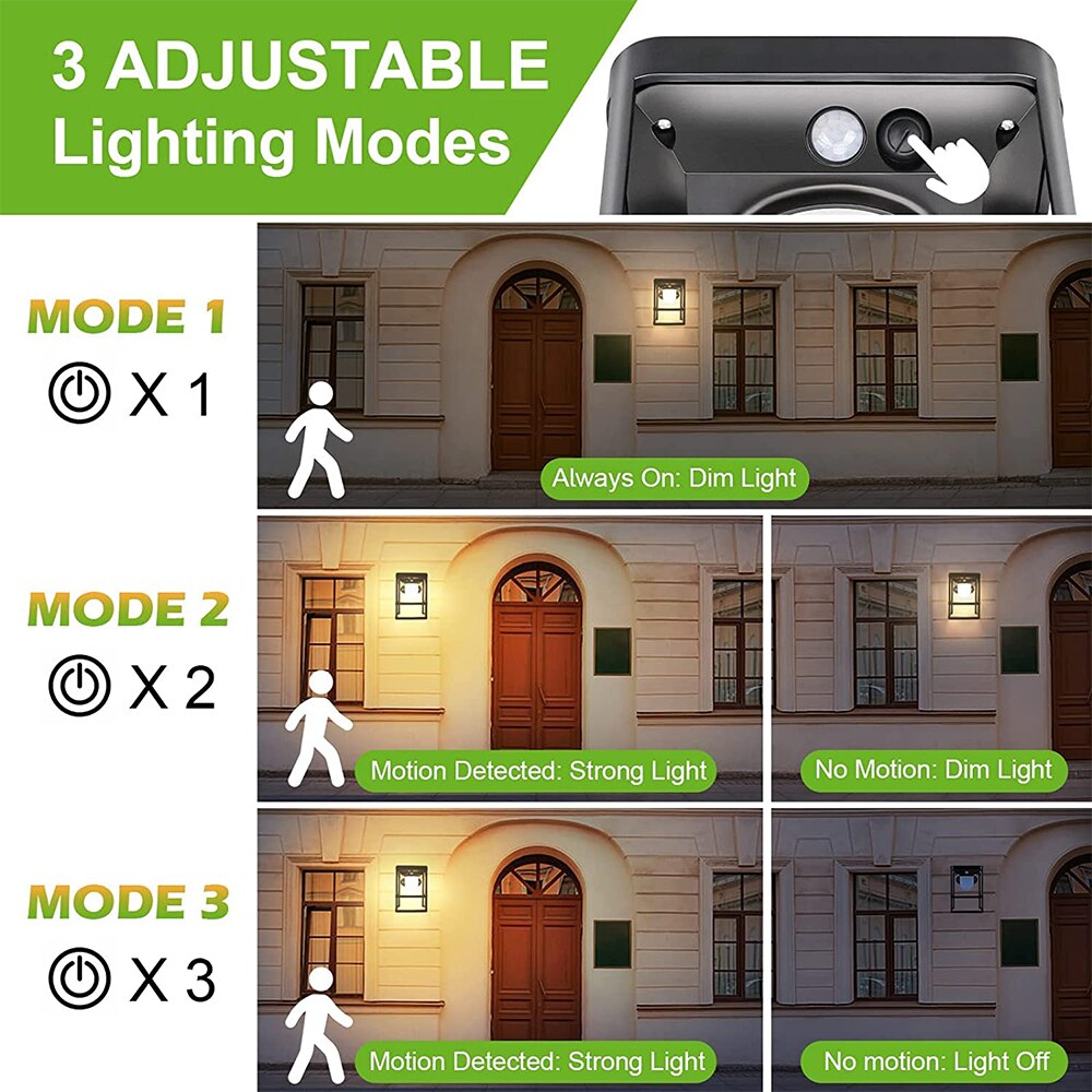 LITOM Solar LED Outdoor Light Waterproof Garden Decor Lamps for Balcony Courtyard Street Wall Light Garden Outdoor Solar Lamp