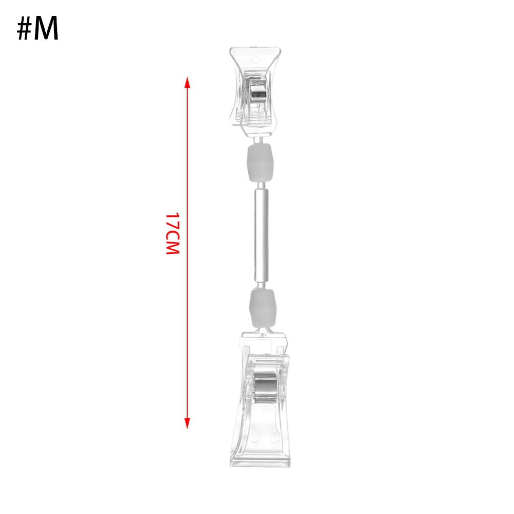 1 stk sml reklame clips plast holdbart klart skilt display holdere pris label tag clip i supermarked detailhandler hyldeklemme: M