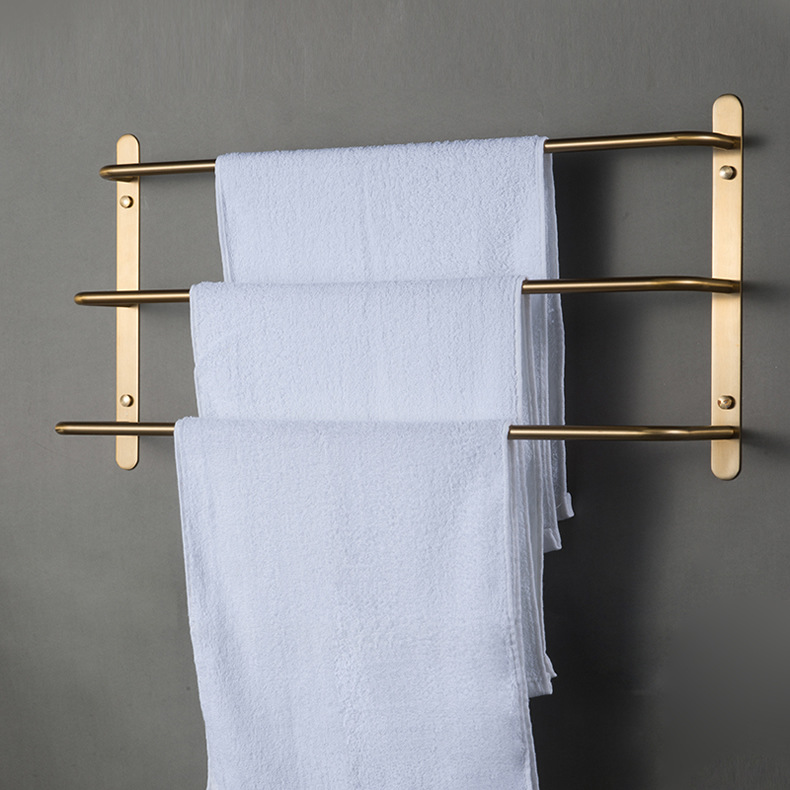 Håndklædeholder i guld rustfrit stål håndklædestang klæbende håndklædeholder badeværelse tilbehør