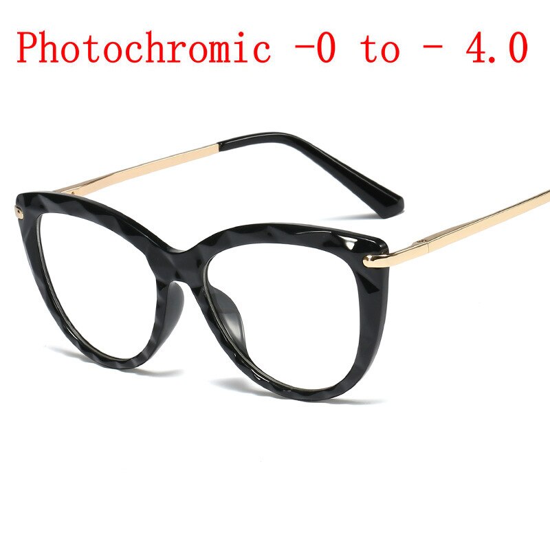 0 -1.0 -1.5 -2.0 -2.5 -3.0 -3.5 -4.0 færdige nærsynethedsbriller mænd kvinder fotokromatiske solbriller studerende nærsynethed briller stel nx: Sort -400