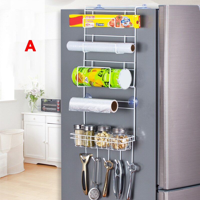 Køkken multifunktion køleskab opbevaring køleskab hængende opbevaringsstativholder stor kapacitet til hjemmekøkken køleskab @ls: -en