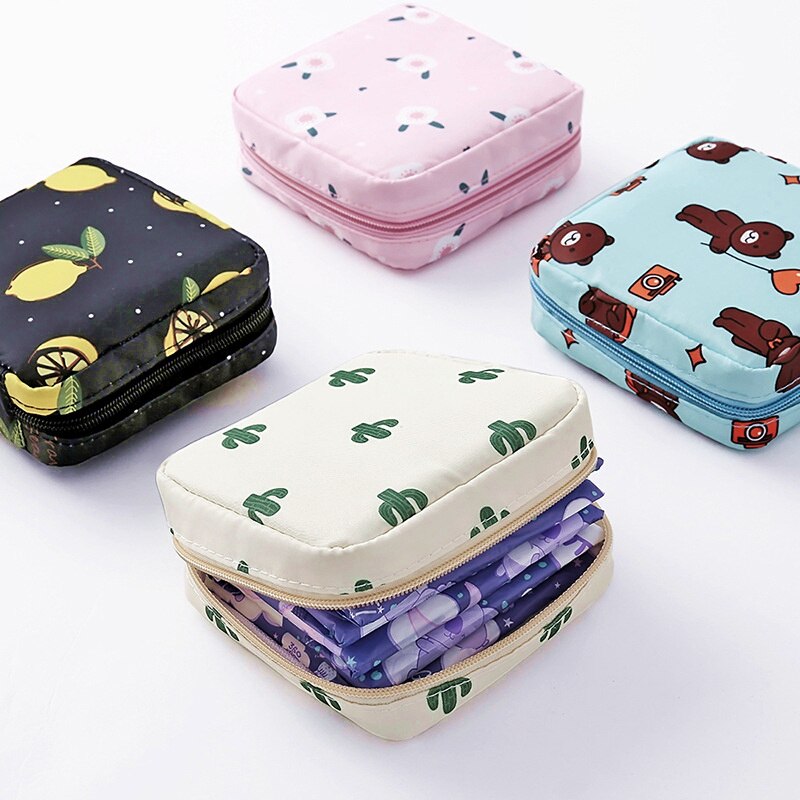 PURDORED 1 Pc Cartoon Mini Cosmetic Bag Waterproof Women Makeup Bag Travel Makeup Pouch Lipstick Organizer Case Trousse Neceser