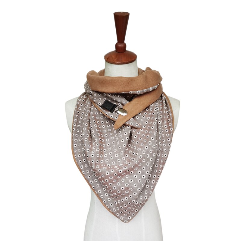 Leo Anvi Visgraat Paisley Afdrukken Sjaal Vrouwen Patchwork Knop Zachte Warme Sjaals Wrap Casual Luxe Poncho Szaliki Ik Chusty: 6