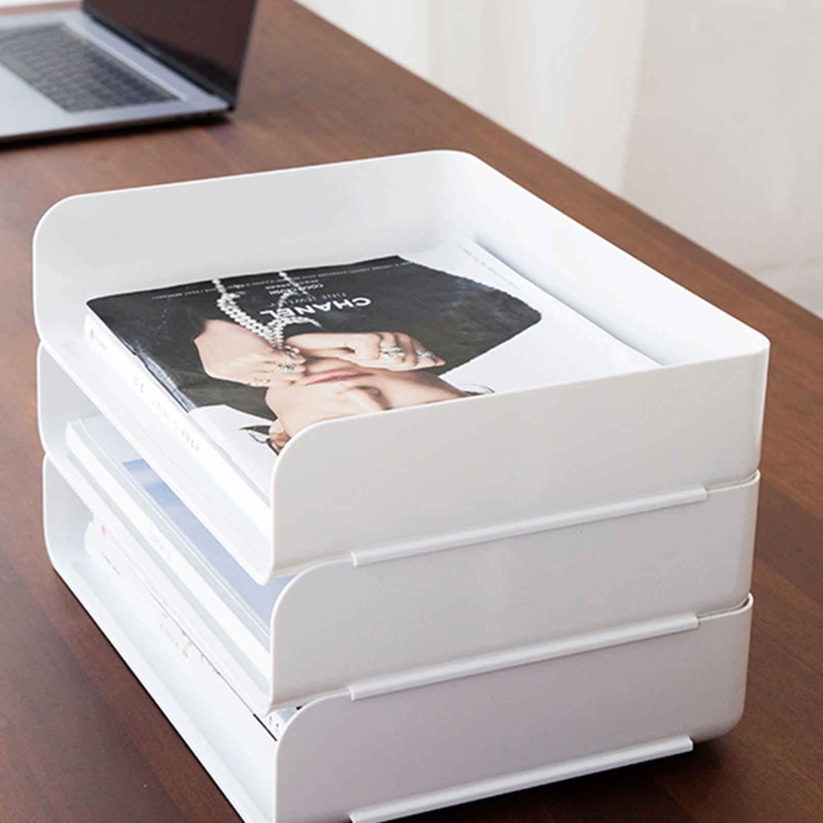 Home Office Desktop Organizer Stapelbaar Opbergdoos Lade Tijdschriften Document Bestandsmap Opslag Lade Telefoon Pen Container Doos