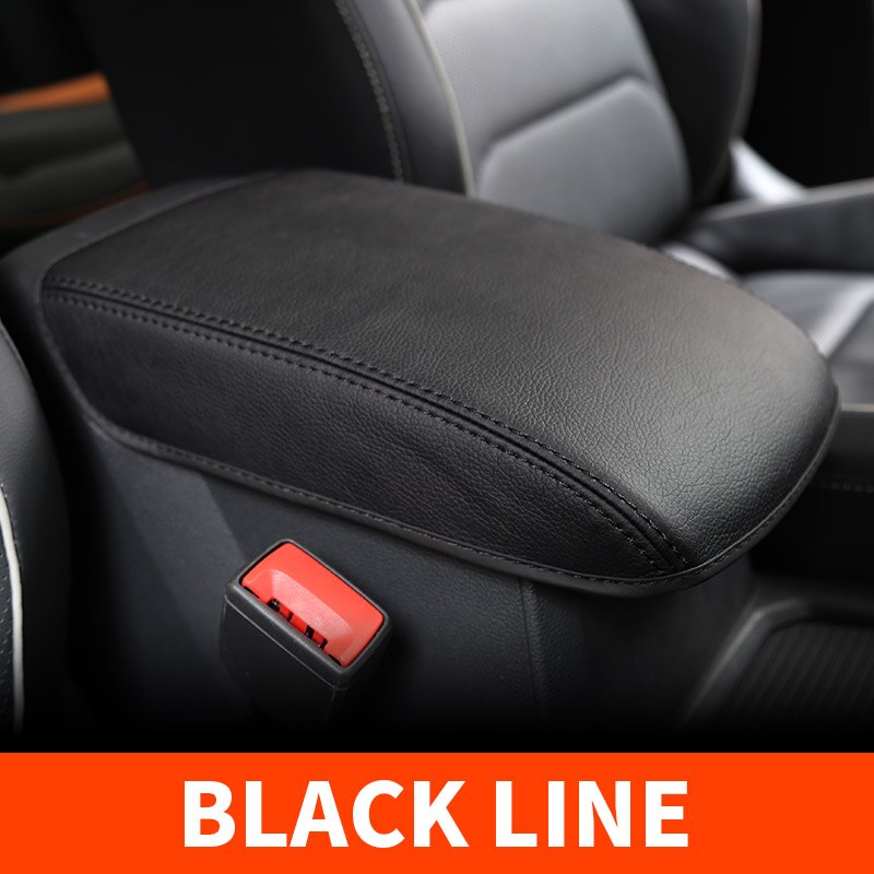 Coche para compartimento de apoyabrazos Central mano cubierta de cojín funda protectora de cuero para la decoración de Volkswagen Tiguan mk2 18 de de: Black black line