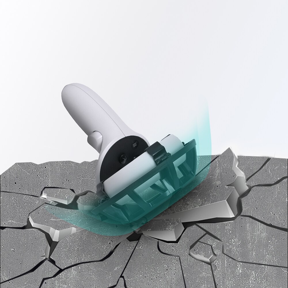 Vr-headset-griffschutzhülle für oculus quest 2, zubehör, kollisionsbeständiger, zweilagiger ringschutz