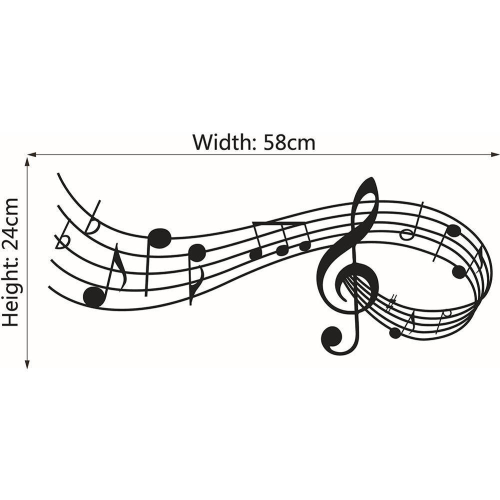 Wall Sticker Decor Music Notes Melody Wall Bedroom Decoration Door Musical House Window Office Wall Christmas Room Decor S4K3: Default Title
