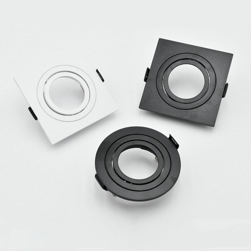 Ingebedde Vierkante LED Halogeen Lampvoet Houder GU10/MR16 Lamp Vervangbare Plastic Beugel Plafond Spotlight Montage Frame Fitting