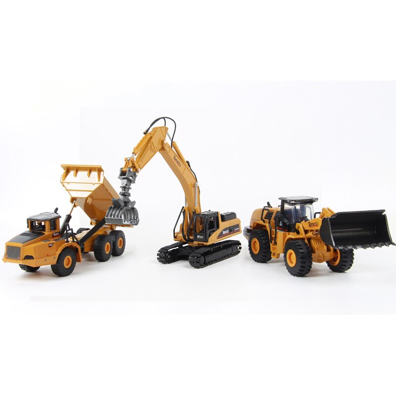 In Lega di alta Simulazione Giocattoli 1:50 Bilancia Die-cast Modello Idraulico Navvy Loader Bulldozer Ingegneria Macchina di Costruzione I Regali Dei Ragazzi: 3pcs group3