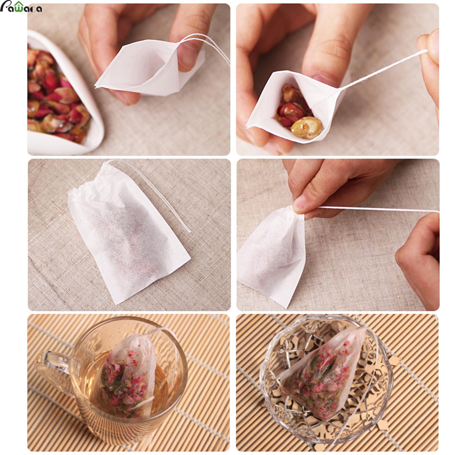 3 Sizes 100 pcs/Lot Teabags Empty Scented Tea Bags With String Heal Seal Filter Paper for Herb Loose Tea Bolsas de te
