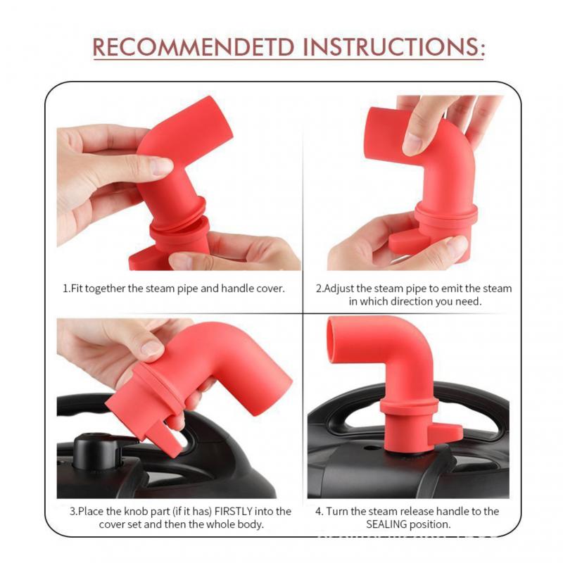 High Temperature Resistant Silicone Pressure Cooker Steam Splitter Air Duct Steam Release Diverter Air Duct Kitchen Accessories