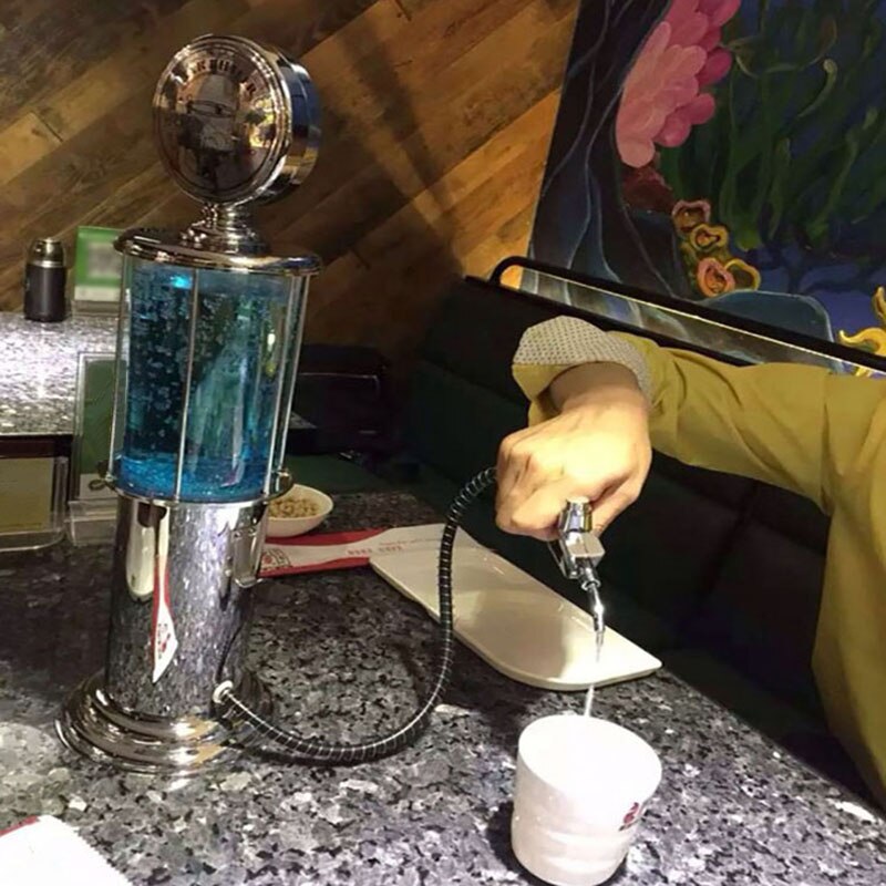 Mini øl dispenser maskine drikkekar dobbelt pistol pumpe med gennemsigtigt lag tankstation bar til at drikke vin