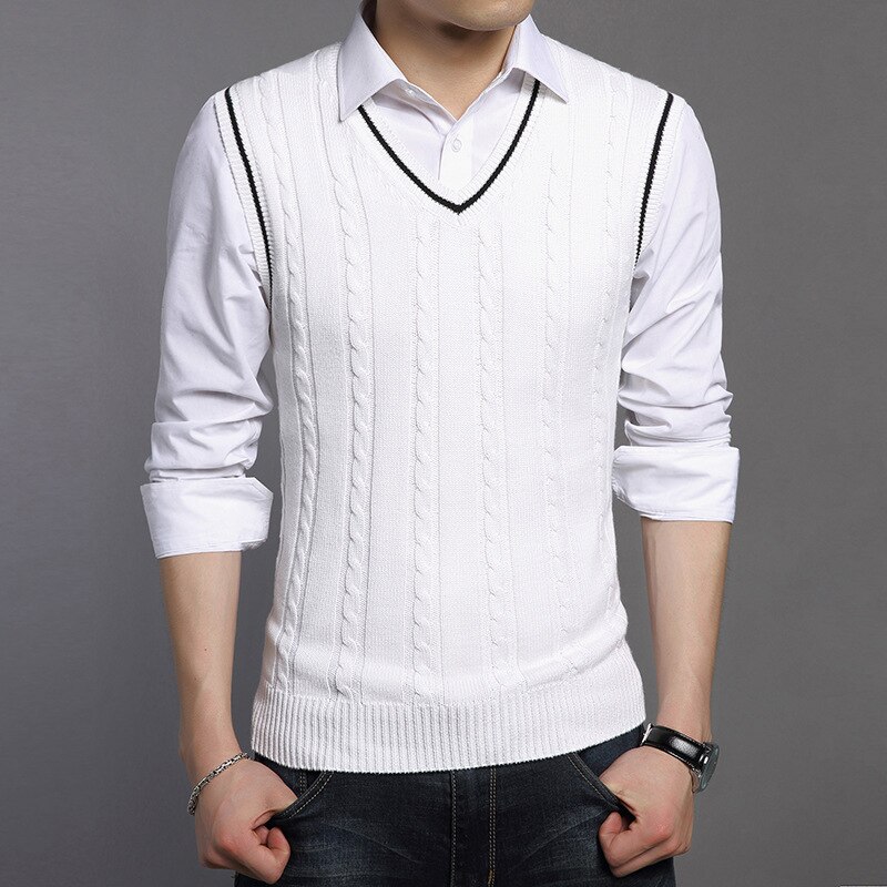 PEVSN Winter Herren Westen Ärmelloses Strick Warme Westen Casual Männer Nehmen V-ausschnitt Pullover Uniform Pullover Westen Herren Kleidung