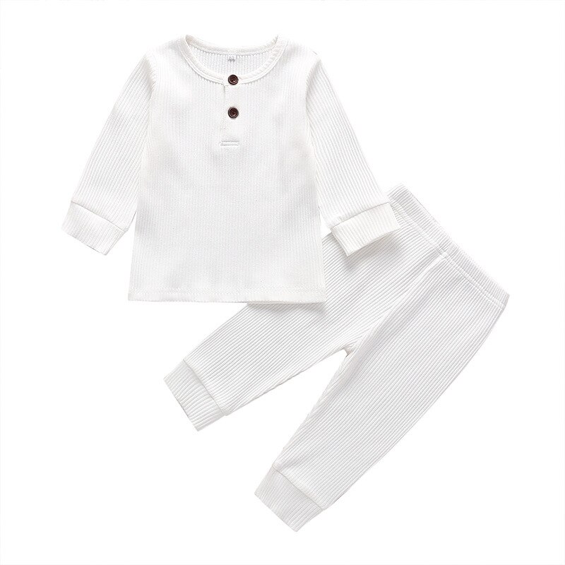 Baby Ondergoed Lange Mouw Eenvoudige Mode: WHITE