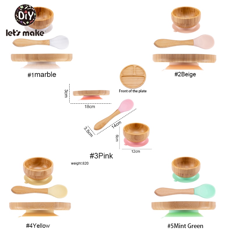 3 stk baby fôringsskål sett sugekopp tallerken servise treplate til baby silikon sugekopp tre skje barnas Gud