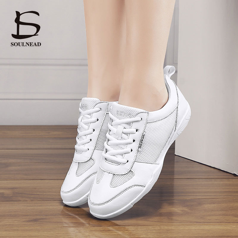 Erwachsene Frauen aerob Schuhe Weiß Jazz tanzen Schuhe Mädchen Wettbewerbs Schuhe Weiche Sohle Weibliche Fitness Tanz Turnschuhe Größe 34-41
