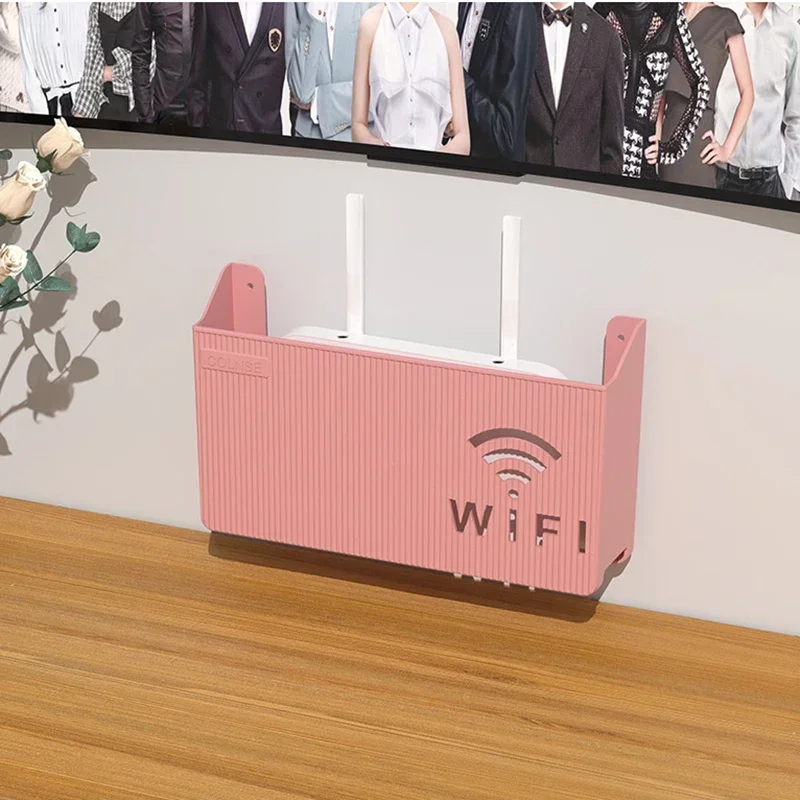 Wireless Wifi Router Storage Box Plastic Wall-mounted Cable Power Bracket Organizer Shelf Home Decor cajas organizadoras