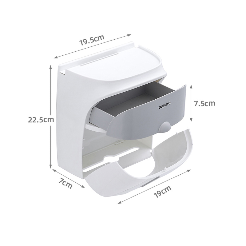 Draagbare Toiletpapier Houders Dubbele Wc Wandcloset Papierrol Stand Case Buis Opbergdoos Thuis Badkamer Accessoires Set