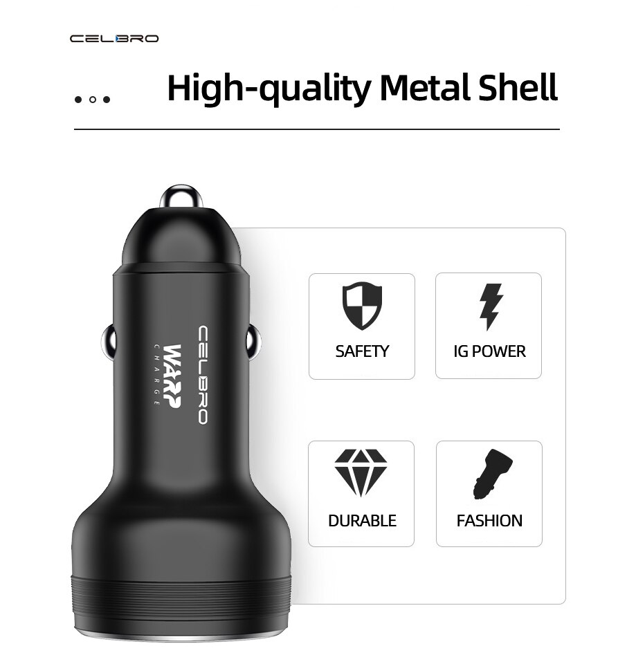 Voor Oneplus 8 Pro Warp Autolader Aluminium Super Snelle Opladen Autolader Voor Oneplus 7T/7/7 pro/6T/5T/5/3T Dash Charger