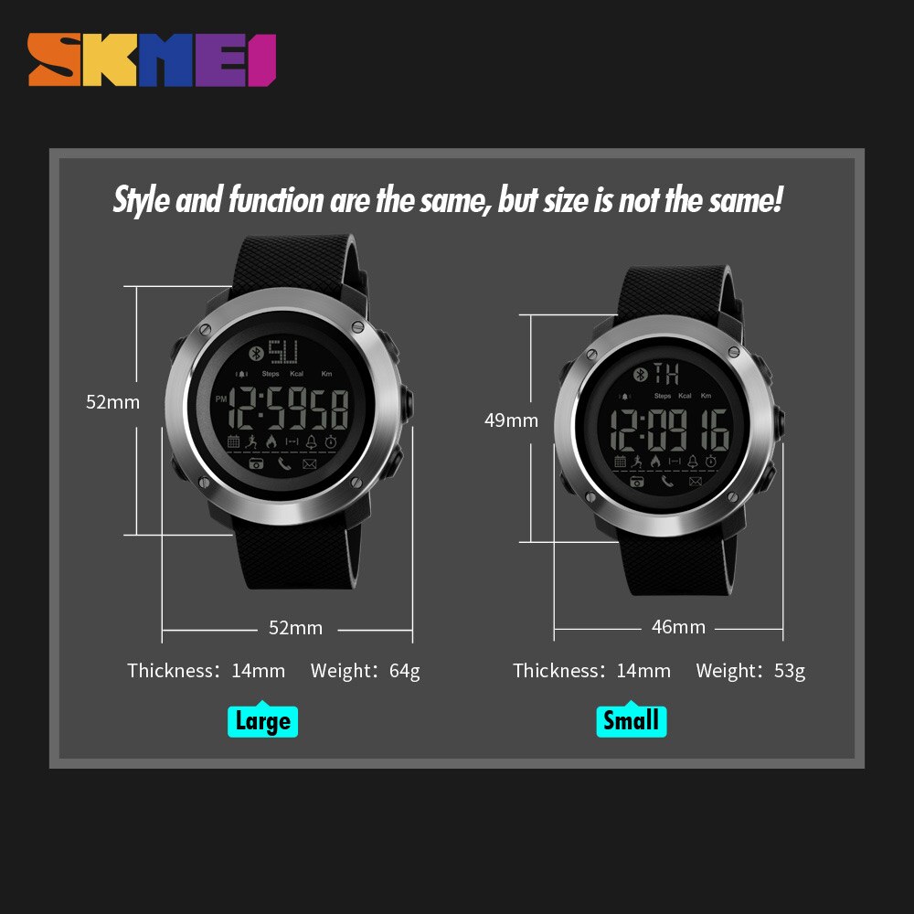 Skmei herenhorloges sport calorie-oproep herinnering bluetooth afstandsbediening camera waterdichte polsband sport polshorloge zegarki