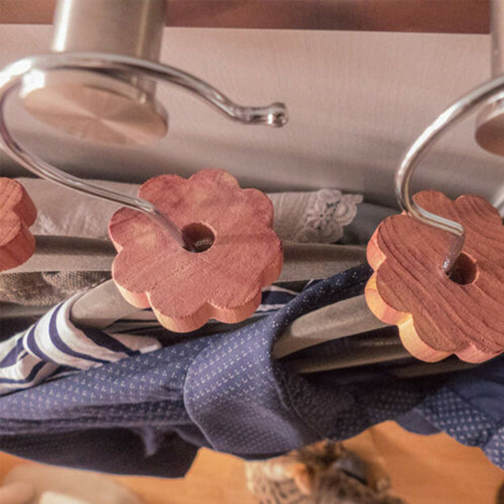 Placard aromatique en forme de fleur | 10 pièces, résistant à l'humidité naturelle, bloc de cèdre Anti-moisissure, vêtements rangement, chambre à coucher à domicile