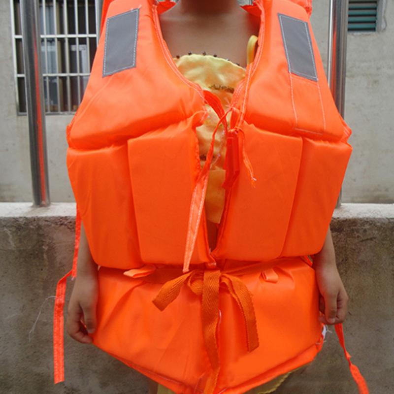 Redningsvest letvægts nylonskumsvømmeredningsvest med sos fløjte justerbar størrelse holdbar pfd vandsportsforsyning 55 x 45cm