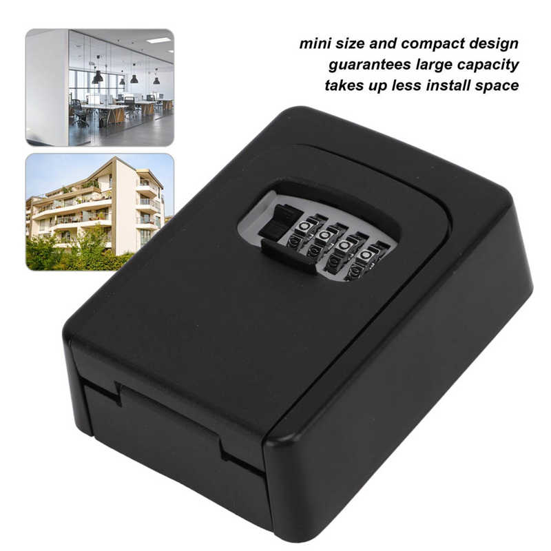 Key Storage Lock Box Wall Mounted Security 4 Digit Combination Key Lockbox for Outdoor Indoor