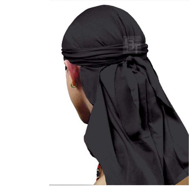 Men cap Spandex King's Durag Biker Head Wrap Skullcap Bandanna Doo Rag