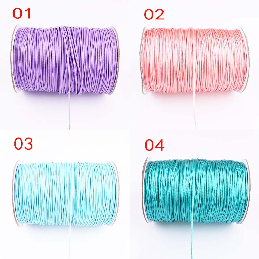 1.0mm Waxed Cord Thread String Strap Macrame Cotton Cord Necklace Rope Bead For Jewelry Making DIY Bracelet Necklace Handmade