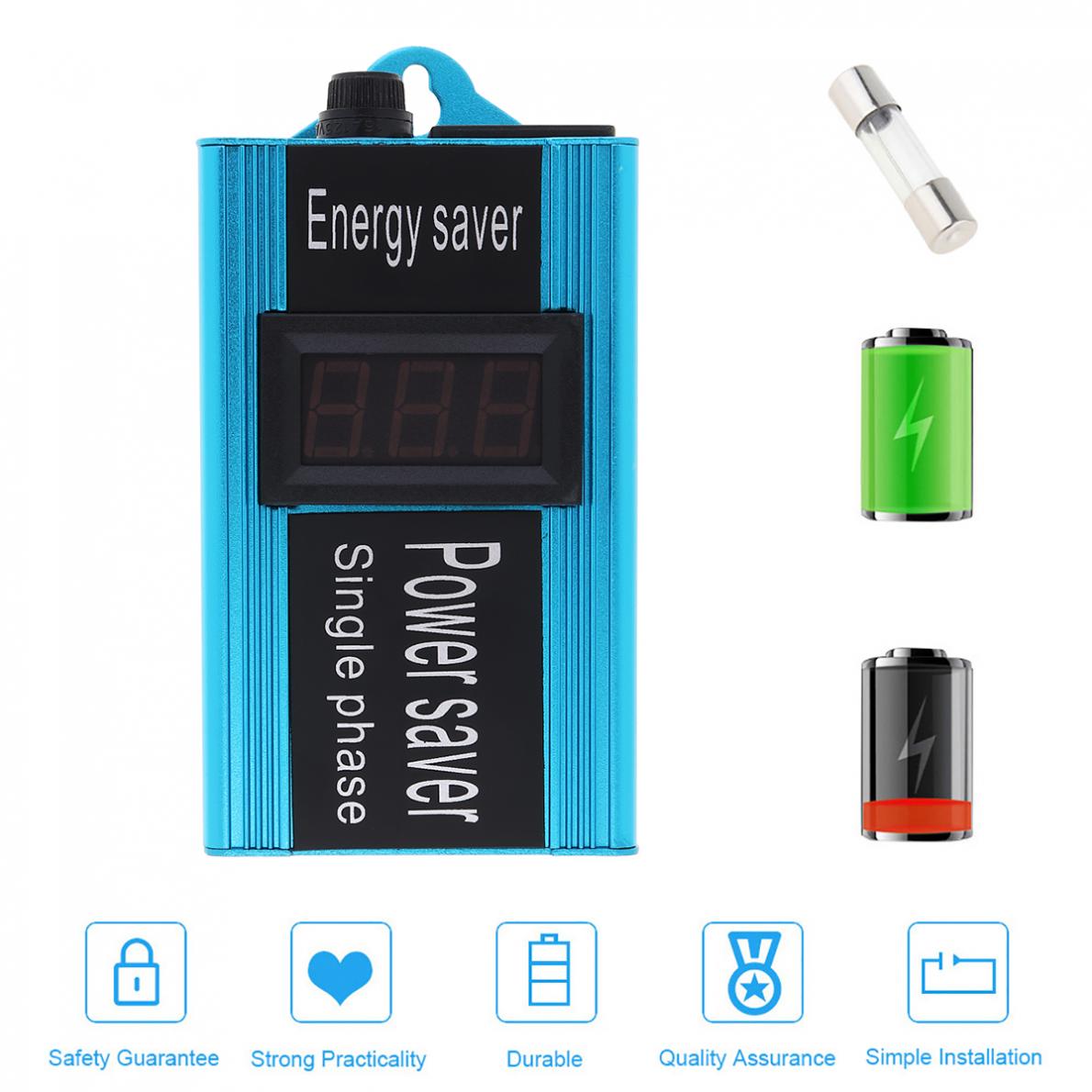 Caja de Ahorro de energía eléctrica para el hogar, Ahorrador de energía inteligente de 100kW, 90V-250V, EE. UU./UE, con pantalla electrónica para la familia