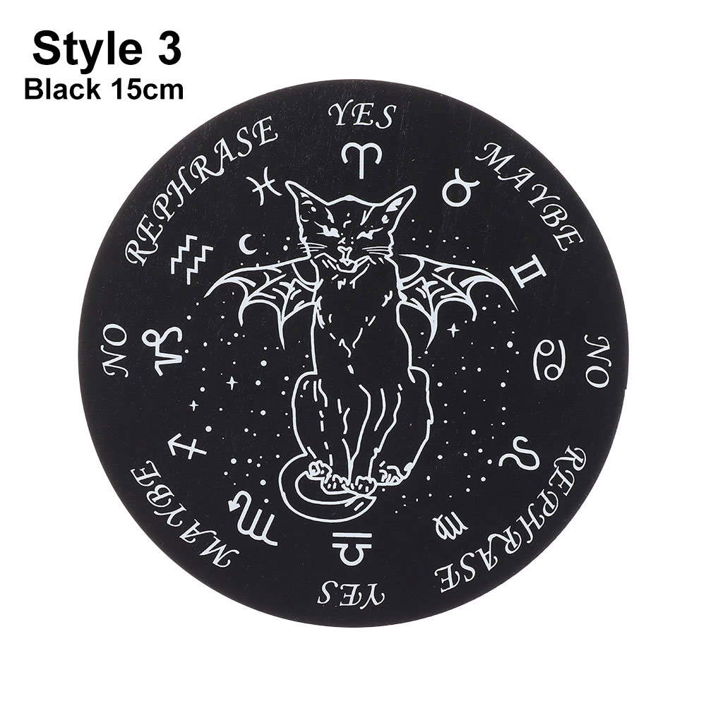 1Pc Slice Houten Slinger Board Met Sterren Zon Maan Voor Waarzeggerij Bericht Carven Decoratie Wall Art Home Decoration: Style 3-Black 15cm