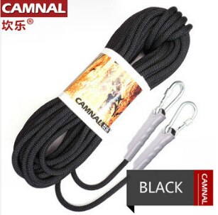 CAMNAL Outdoor 12mm climbing rope rappelling rope lifesaving rope escape rope climbing equipment 10M: black