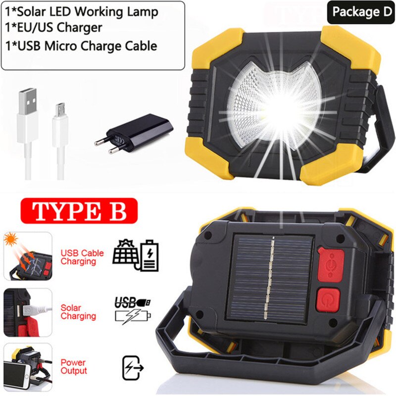 180w ledet bærbare spotlights 8000lm supersterke ledet arbeidslys usb oppladbare til utendørs camping lampe ledet lommelykt: D