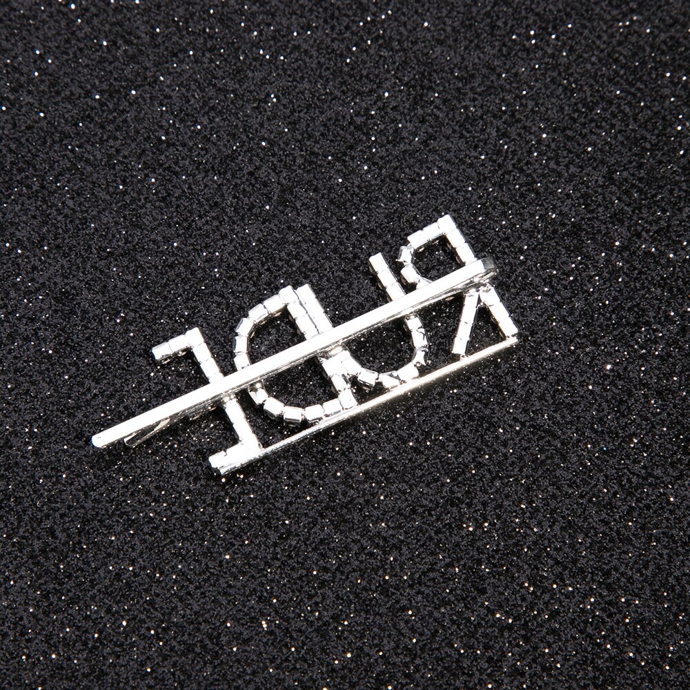 Bling glimmende strass steentjes letter haarspeldjes voor vrouwen zilveren haarspelden kristallen woorden haarspeldjes stylingtool aangepaste haaraccessoires