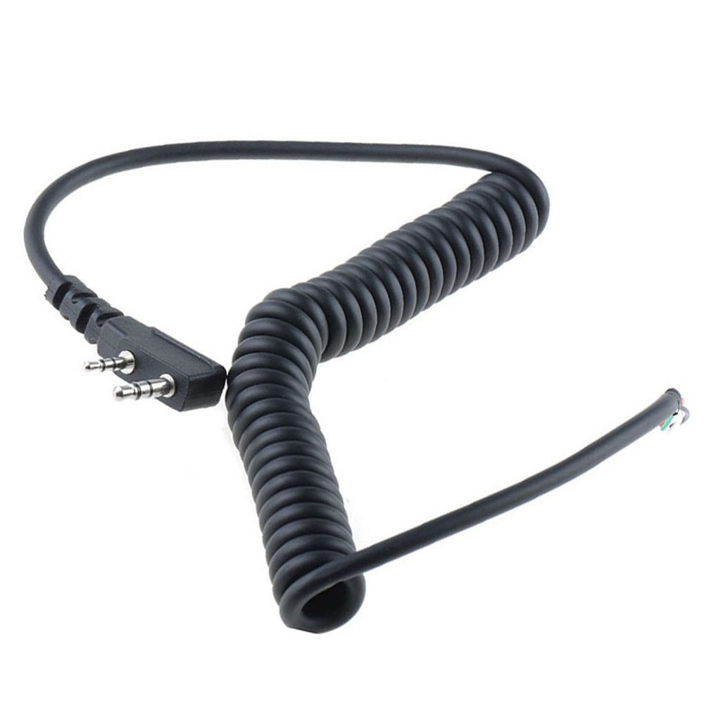 DIY K Head 2 pin 4 Wire Mic Microphone Speaker Cable Spring Line for Baofeng UV5R UV-5R For Kenwood TK370 Walkie Talkie