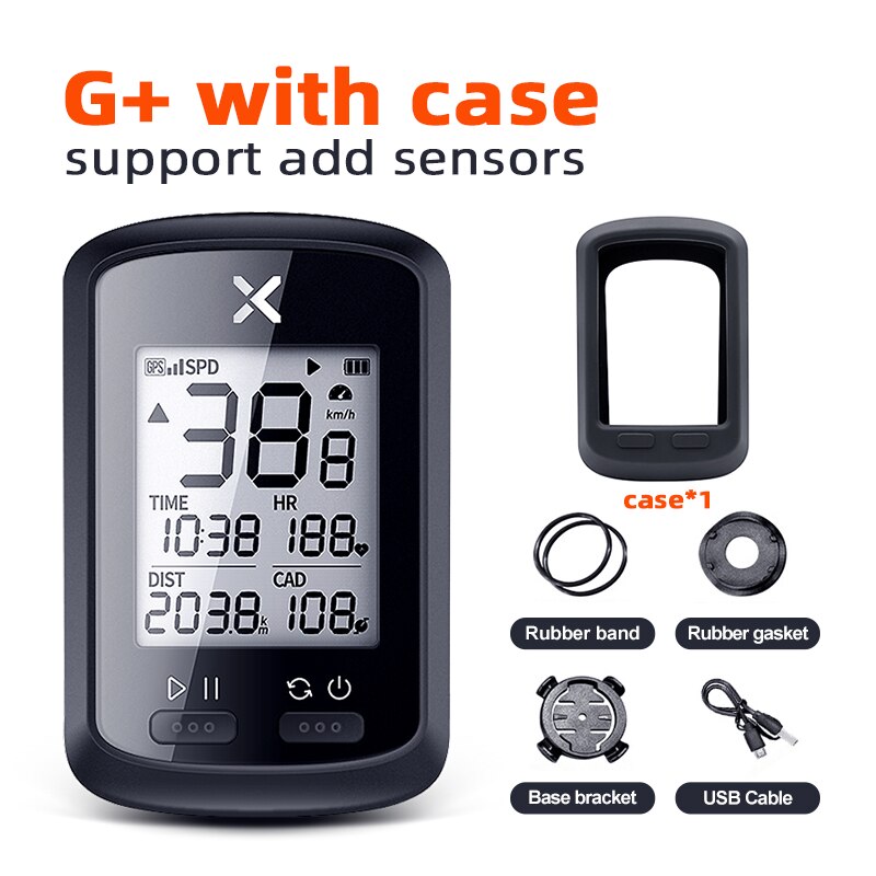 XOSS GPS Cycling Computer G Wireless Bike Speedometer Bluetooth Tracker Waterproof Road MTB Bicycle Accessories Speedometer: G plus with case