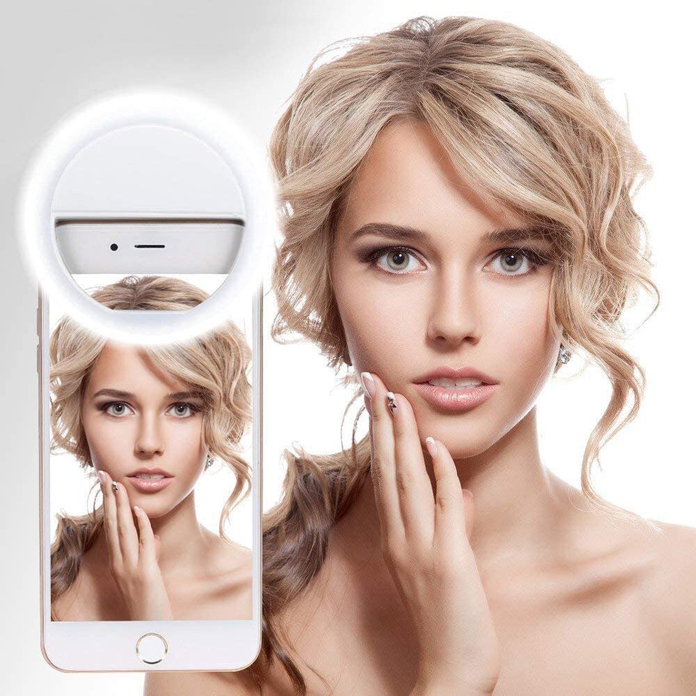 Mini anneau lumineux LED pour Selfie, Rechargeable par USB, lampe circulaire à Clip, pour téléphone intelligent, Ipad, pour photographie, vidéo, maquillage, lumières de remplissage, Photo