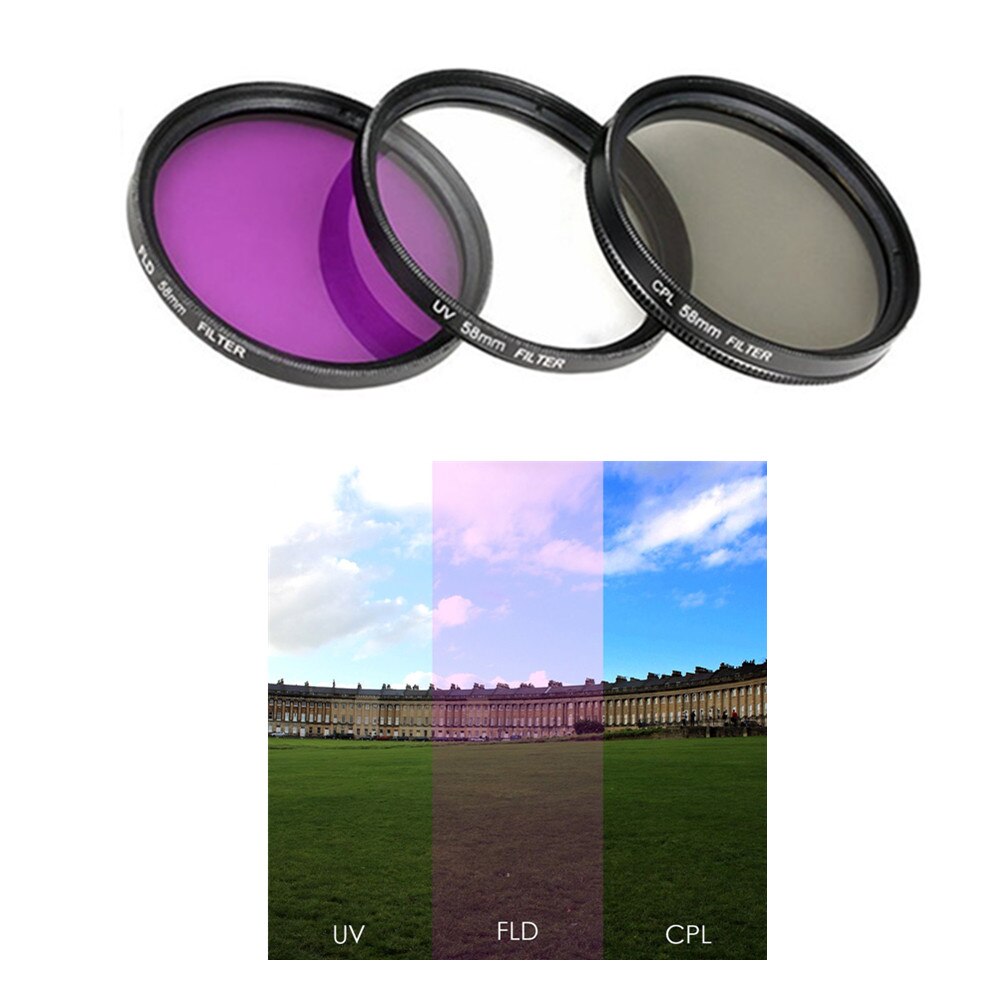 UV CPL ND FLD Graduated Close Up Star Filter & Lens Hood Cap for Canon EOS 60D 1300D 2000D 4000D Rebel T7 with 18-55mm lens: Bundle Kit D