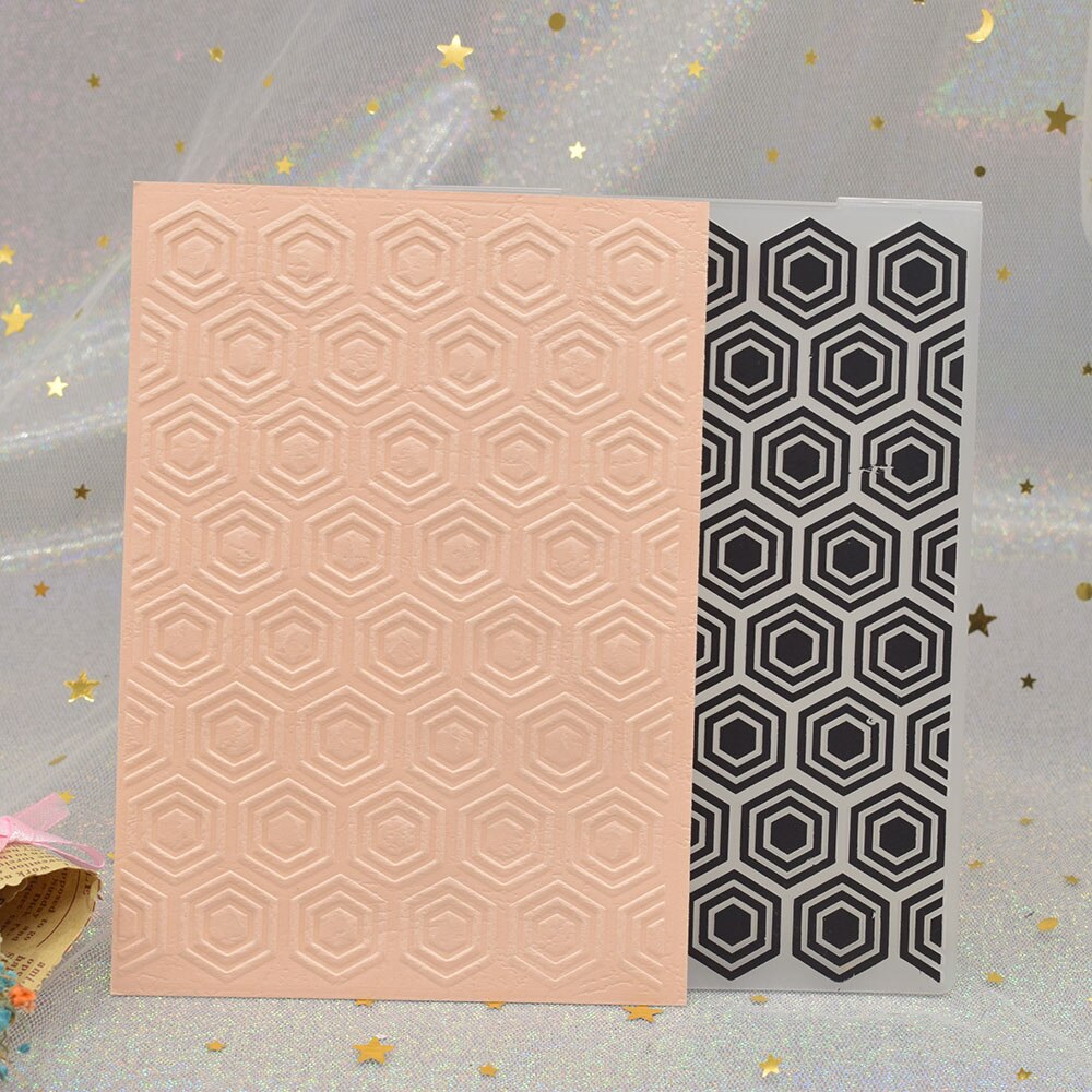 Honeycomb Pattern 3D Embossing Folders for DIY Scrapbooking Paper Card Making Craft Plastic Embossing Template Stencil