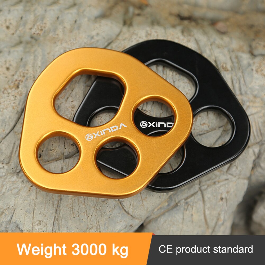 Xinda Anchor Divider Plate Survival 30kN Rock 4 Hole Force Plate Rope Climbing Device for Family Outdoor Camping Accessories