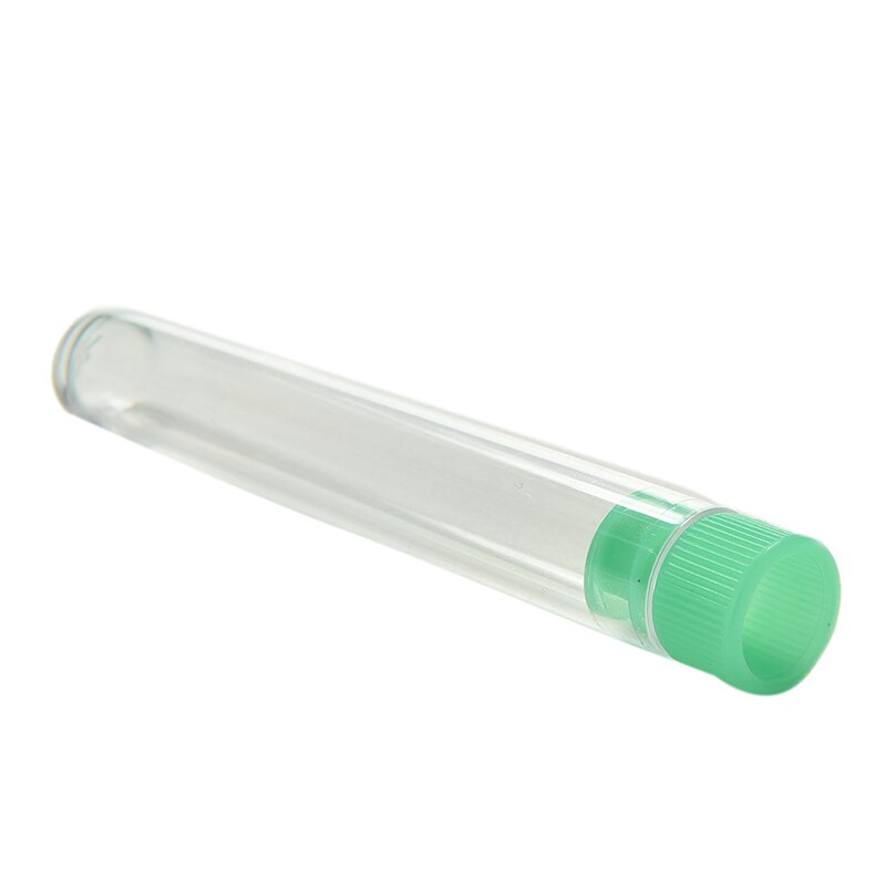 Laboratory hard plastic tube polystyrene test tubes high transparency clear tubes with green cap stopper school lab supply 10PCS